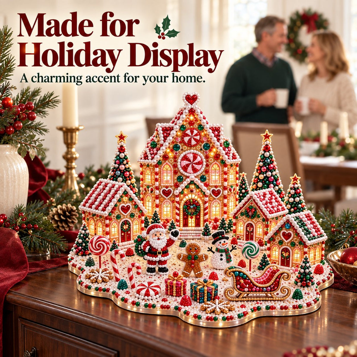 🎁 Last Day 49% OFF –Magical Christmas Village – DIY Rhinestone Set for Festive Table Decor