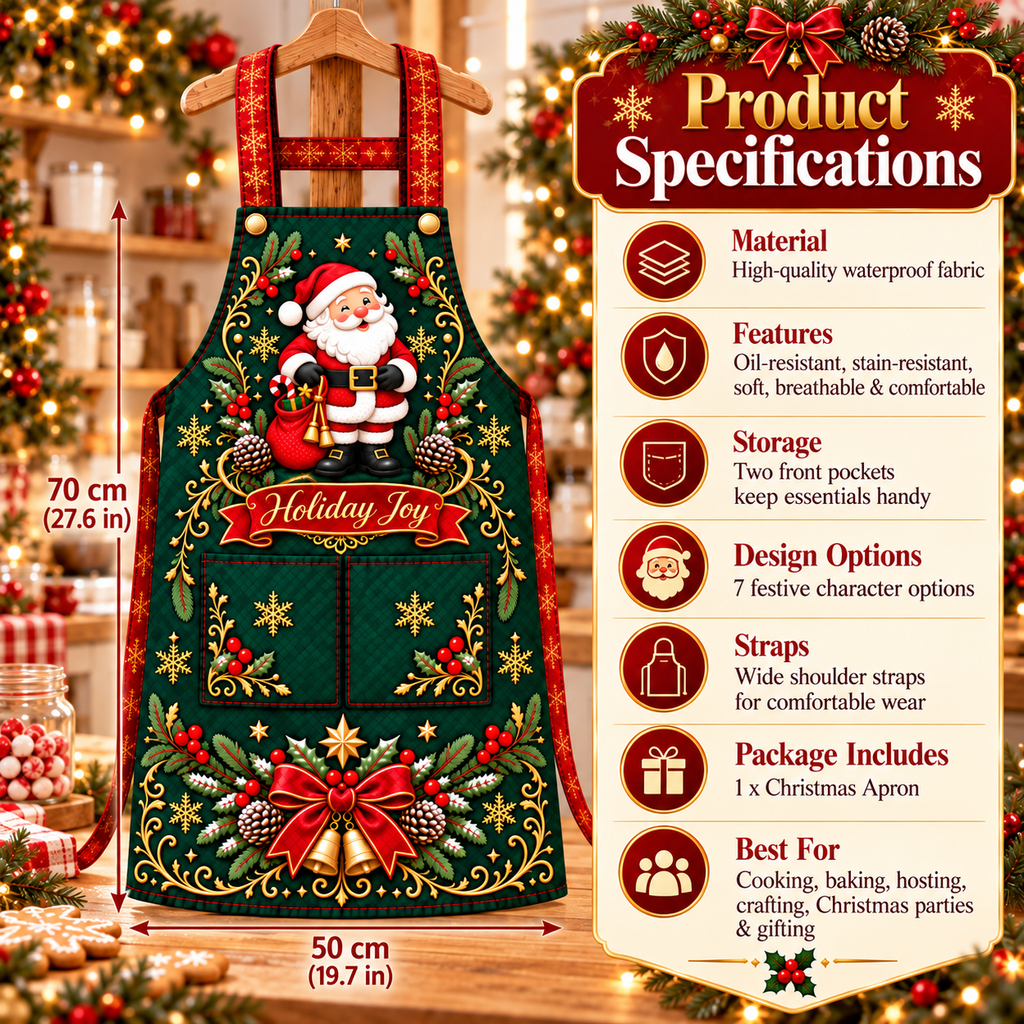 🎄 Personalized Christmas Apron – For the One Who Makes Christmas Feel Like Home ❤️