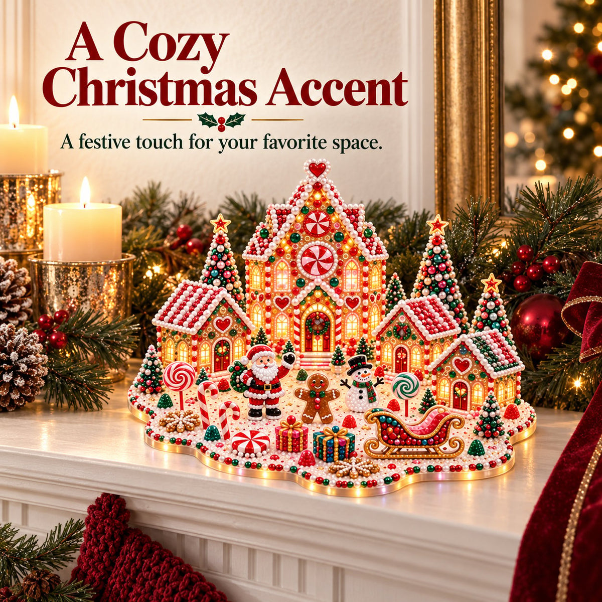 🎁 Last Day 49% OFF –Magical Christmas Village – DIY Rhinestone Set for Festive Table Decor