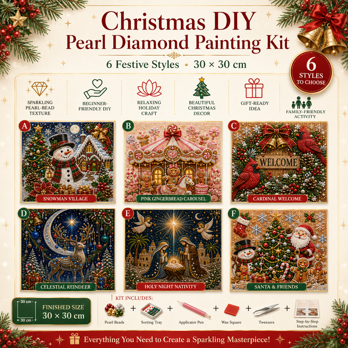 🎁 Early Christmas Special — Save 70% OFF Today! DIY Pearl Diamond Painting Kit