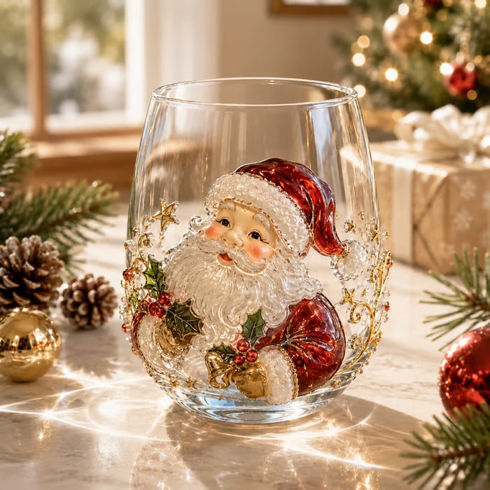 🎁 Early Christmas Special — Save 70% OFF Today!——🎄✨ 3D Christmas Glass Cup Set | Large Capacity Holiday Glassware for Drinks, Home Decor & Christmas Gifts 🎁