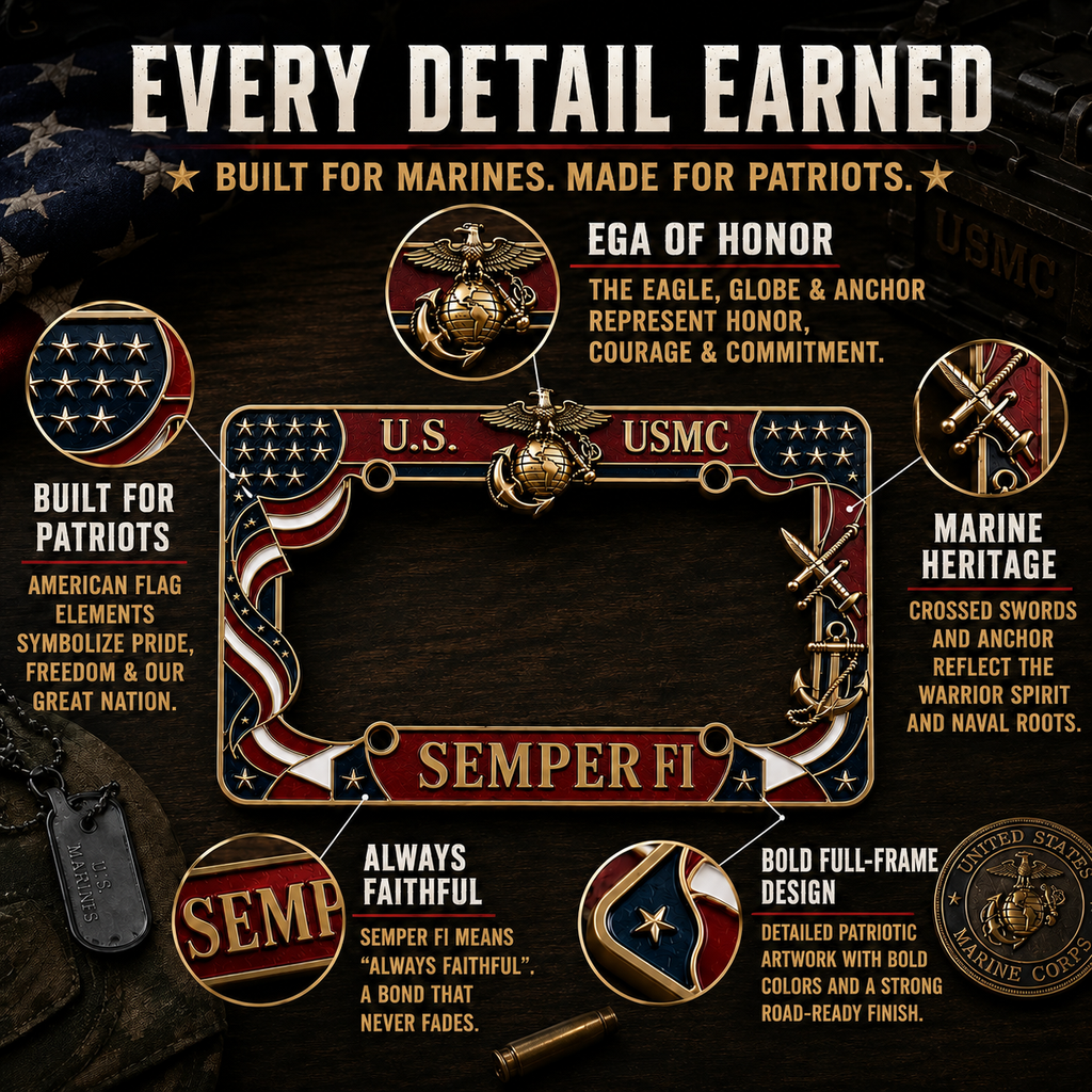 🔥LAST DAY 49% OFF- U.S. Marine Corps Semper Fi License Plate Frame