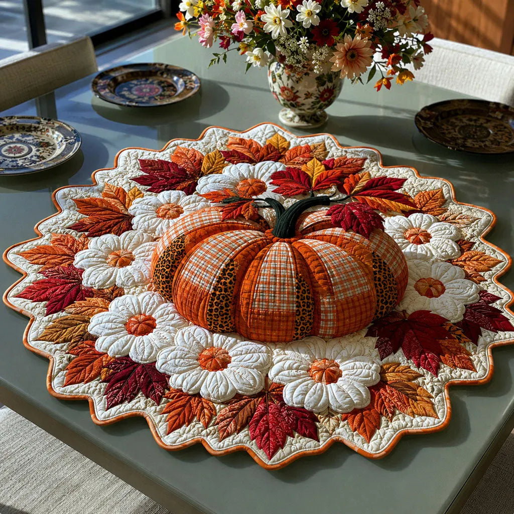 Harvest Floral Escape Custom Shape Quilted Table Topper SN0PT381