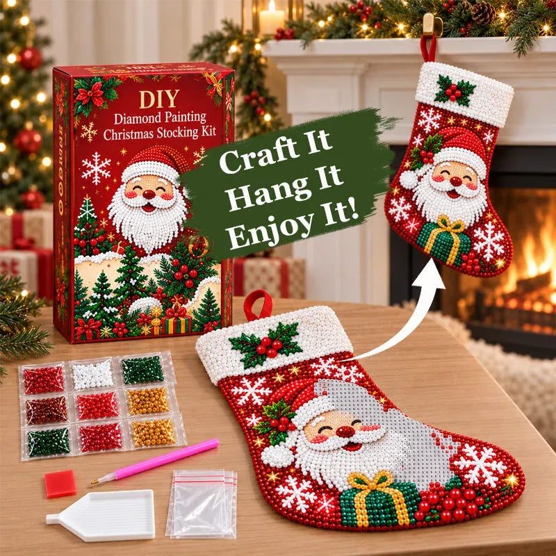 🎄 DIY Diamond Painting Christmas Stocking Kit | 6 Festive Designs