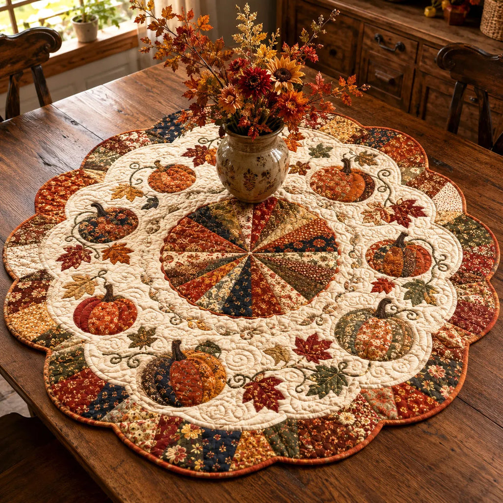 Maple Harvest Custom Shape Quilted Table Topper SN0TV055