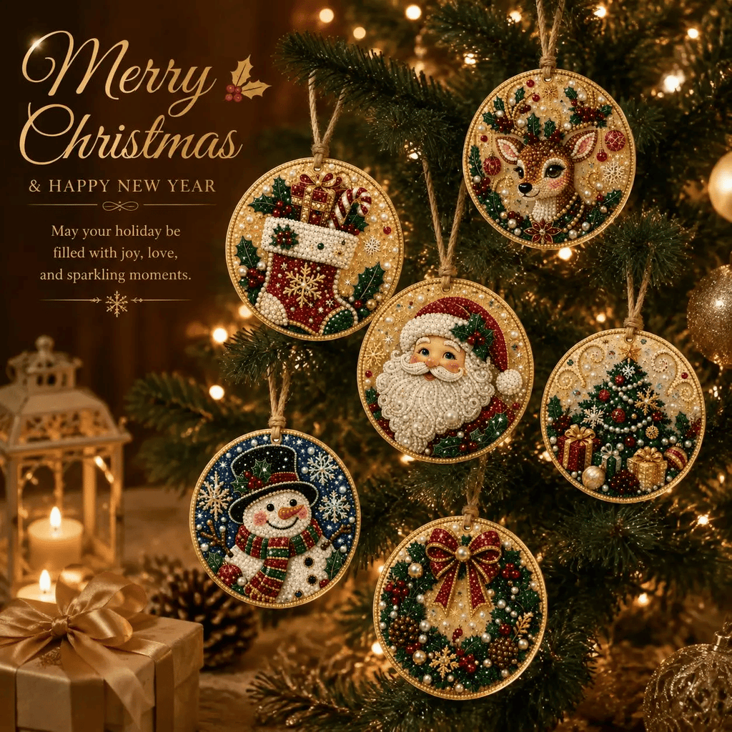 🎄Christmas DIY Diamond Painting Ornaments Kit (6 PCS)🎅