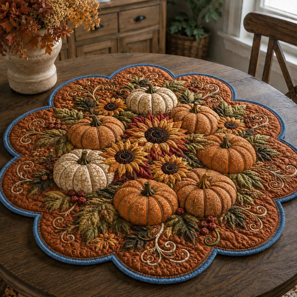 Autumn Blessing Custom Shape Quilted Table Topper SN0DV182