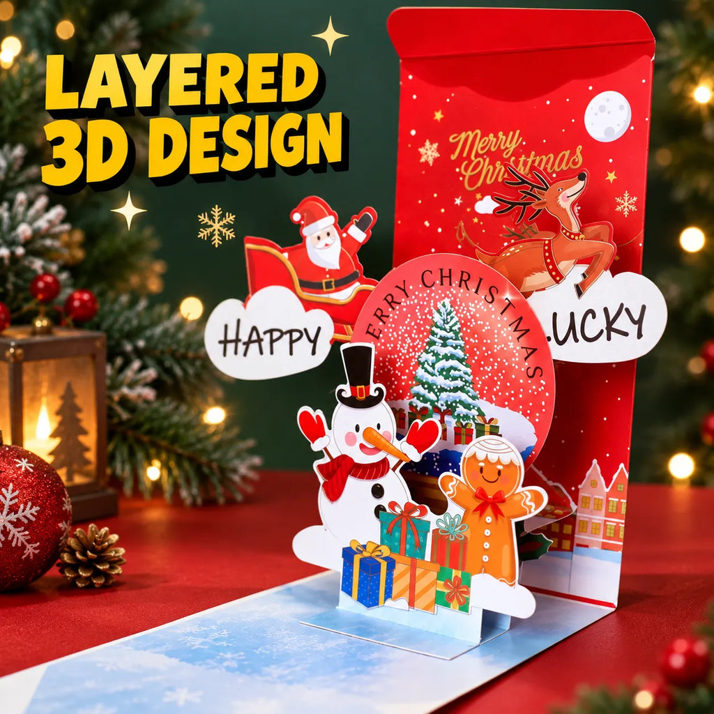⏰LAST DAY 50% OFF 🎄Handmade 3D Christmas Money Card – Pop-Up Holiday Card with Cash Envelope & Message Space 💌✍💵