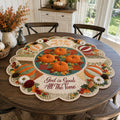 Harvest of Blessings Custom Shape Quilted Table Topper SN0PT456