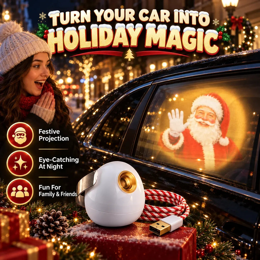 ⏳ Last Day 49% OFF – 🎅 Santa Beam Christmas Car Projector | USB-Powered Holiday Light with 6 Festive Santa Films ✨