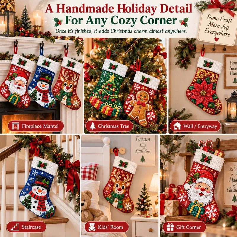 🎄 DIY Diamond Painting Christmas Stocking Kit | 6 Festive Designs