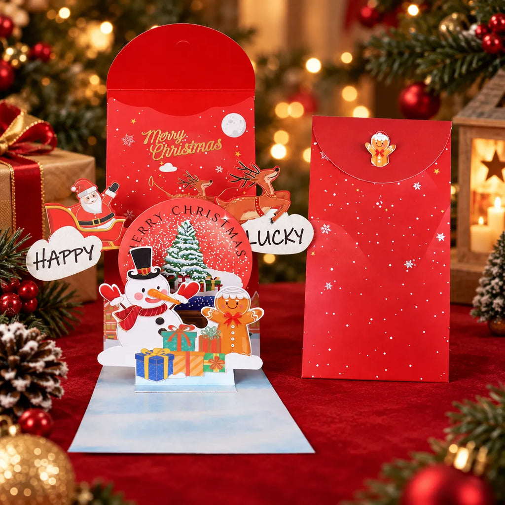 ⏰LAST DAY 50% OFF 🎄Handmade 3D Christmas Money Card – Pop-Up Holiday Card with Cash Envelope & Message Space 💌✍💵