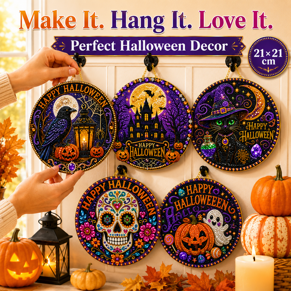 Halloween early bird special——save 70% off 🎃 DIY halloween diamond painting hanging ornament kit