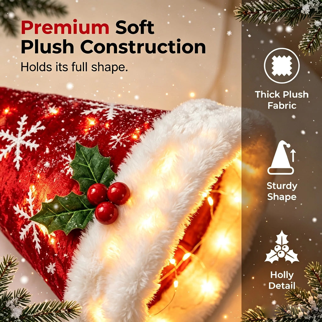 🎅✨Light‐Up Santa Hat Hanging Chandelier, Plush Christmas Pendant Light with Hanging Ornaments, Indoor & Covered Porch Holiday Decoration