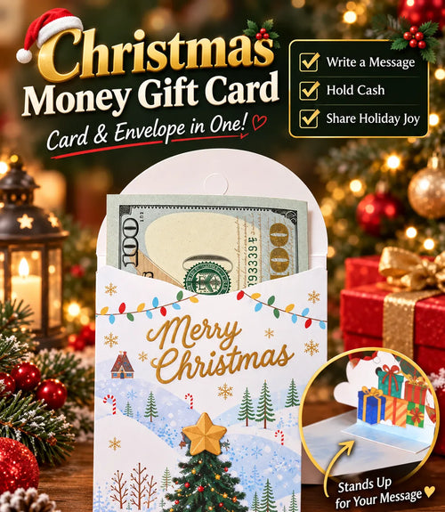 ⏰LAST DAY 50% OFF 🎄Handmade 3D Christmas Money Card – Pop-Up Holiday Card with Cash Envelope & Message Space 💌✍💵