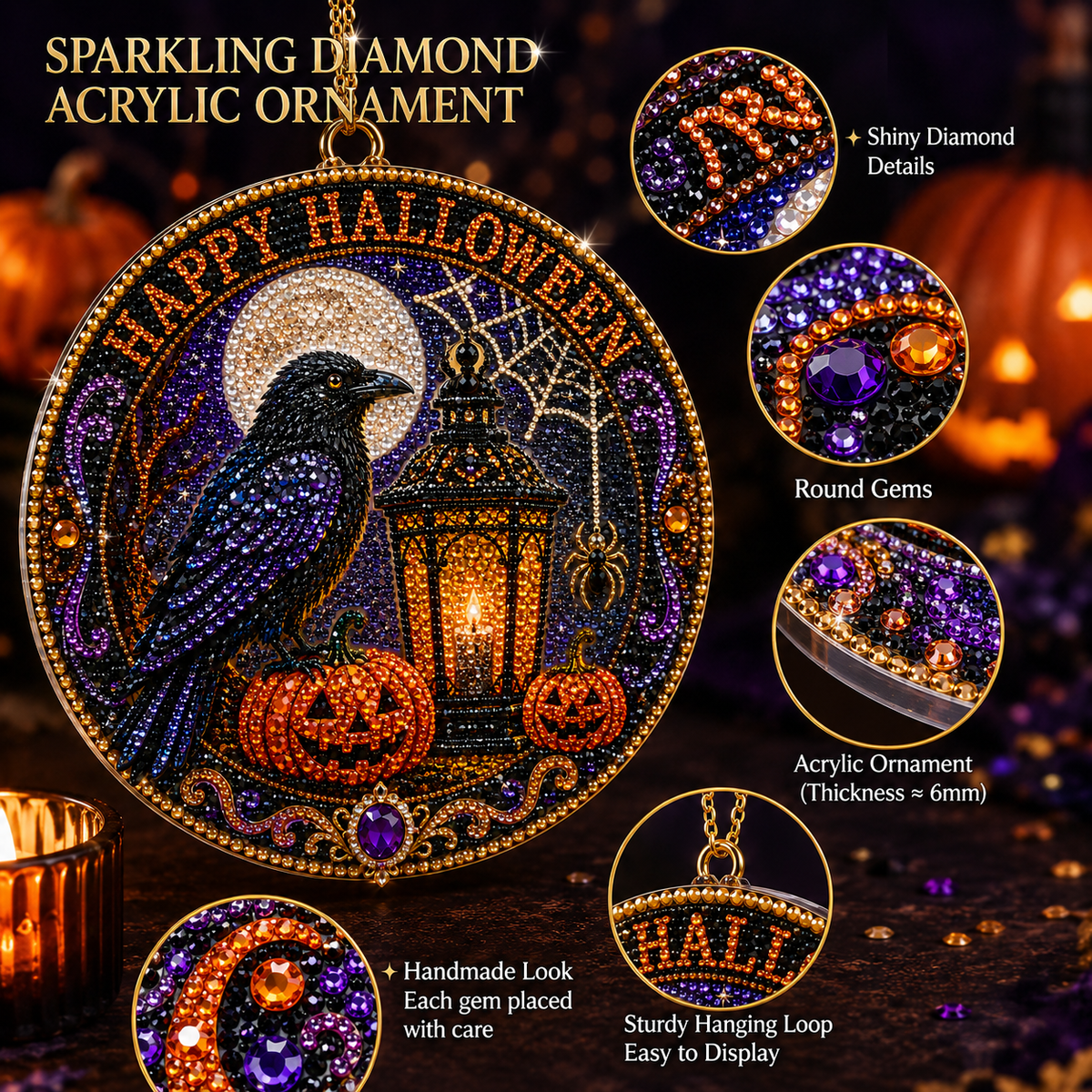 Halloween early bird special——save 70% off 🎃 DIY halloween diamond painting hanging ornament kit