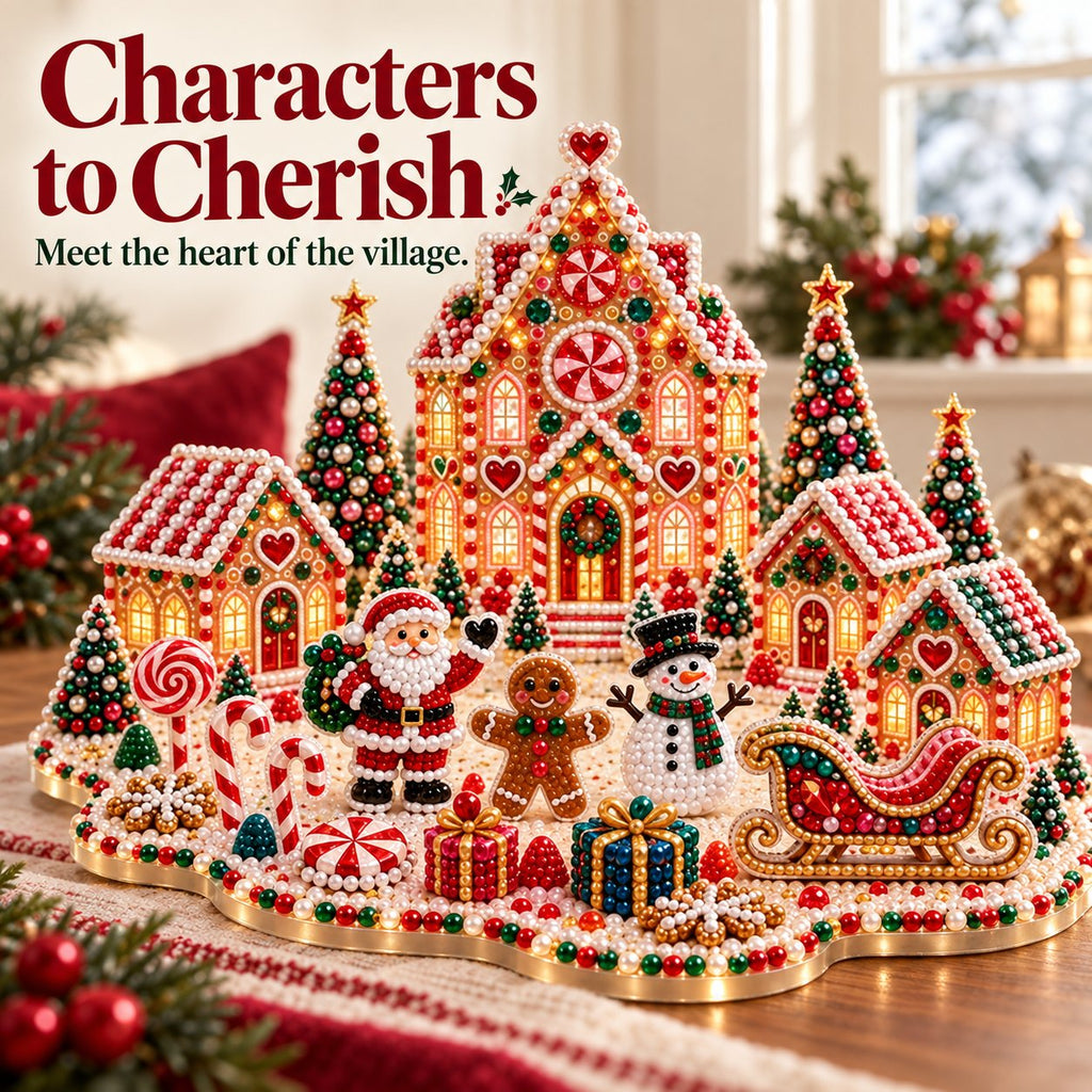 🎁 Last Day 49% OFF –Magical Christmas Village – DIY Rhinestone Set for Festive Table Decor
