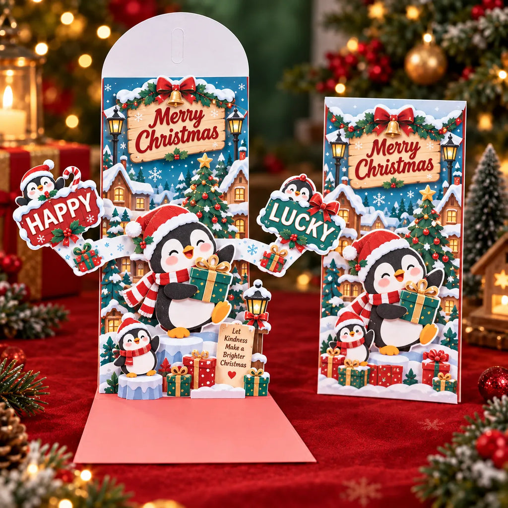 ⏰LAST DAY 50% OFF 🎄Handmade 3D Christmas Money Card – Pop-Up Holiday Card with Cash Envelope & Message Space 💌✍💵