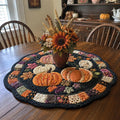 Moonlit Pumpkin Harvest Custom Shape Quilted Table Topper SN0PT547