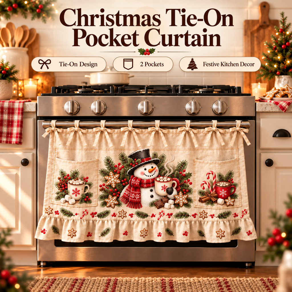 🎄 Christmas Tie-On Pocket Curtain Collection
