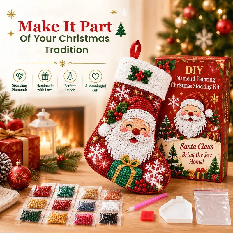 🎄 DIY Diamond Painting Christmas Stocking Kit | 6 Festive Designs