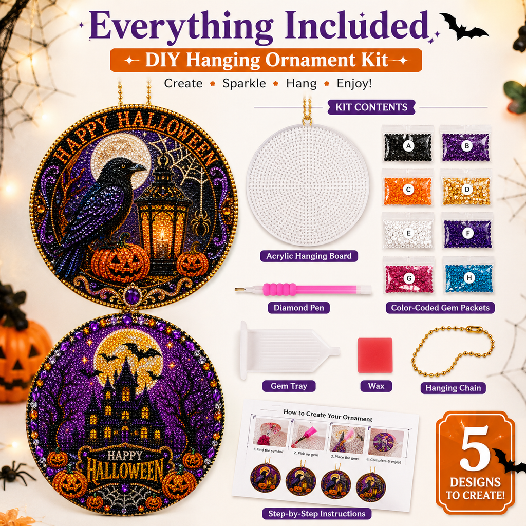 Halloween early bird special——save 70% off 🎃 DIY halloween diamond painting hanging ornament kit