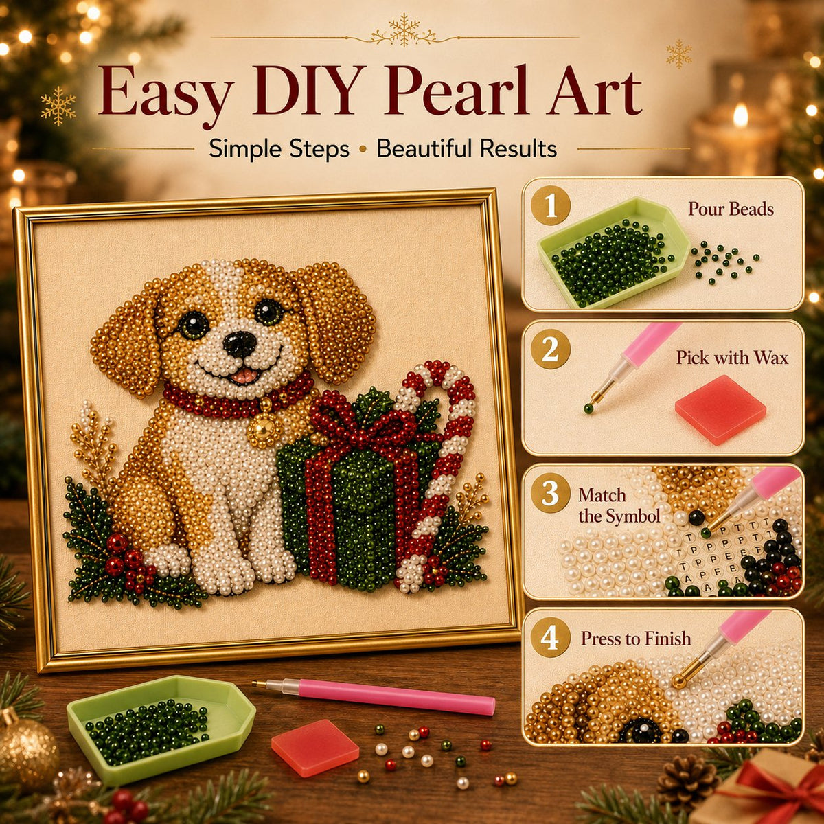 🎁 Early Christmas Special — Save 50% OFF Today! DIY Christmas Festive Pet Pearl Diamond Painting Art Kit