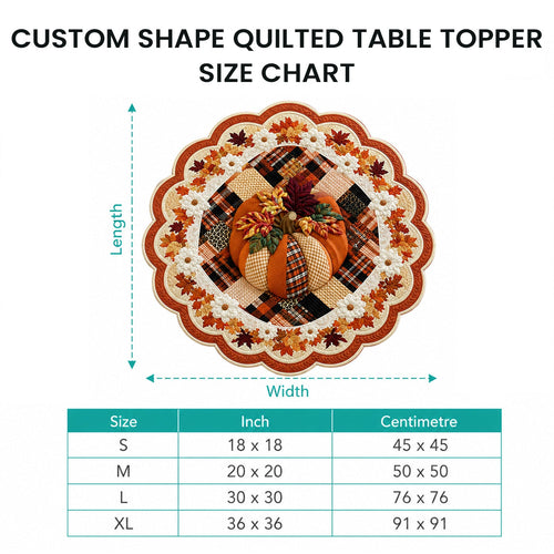 Autumn Leaf Cat Custom Shape Quilted Table Topper SN0DV222