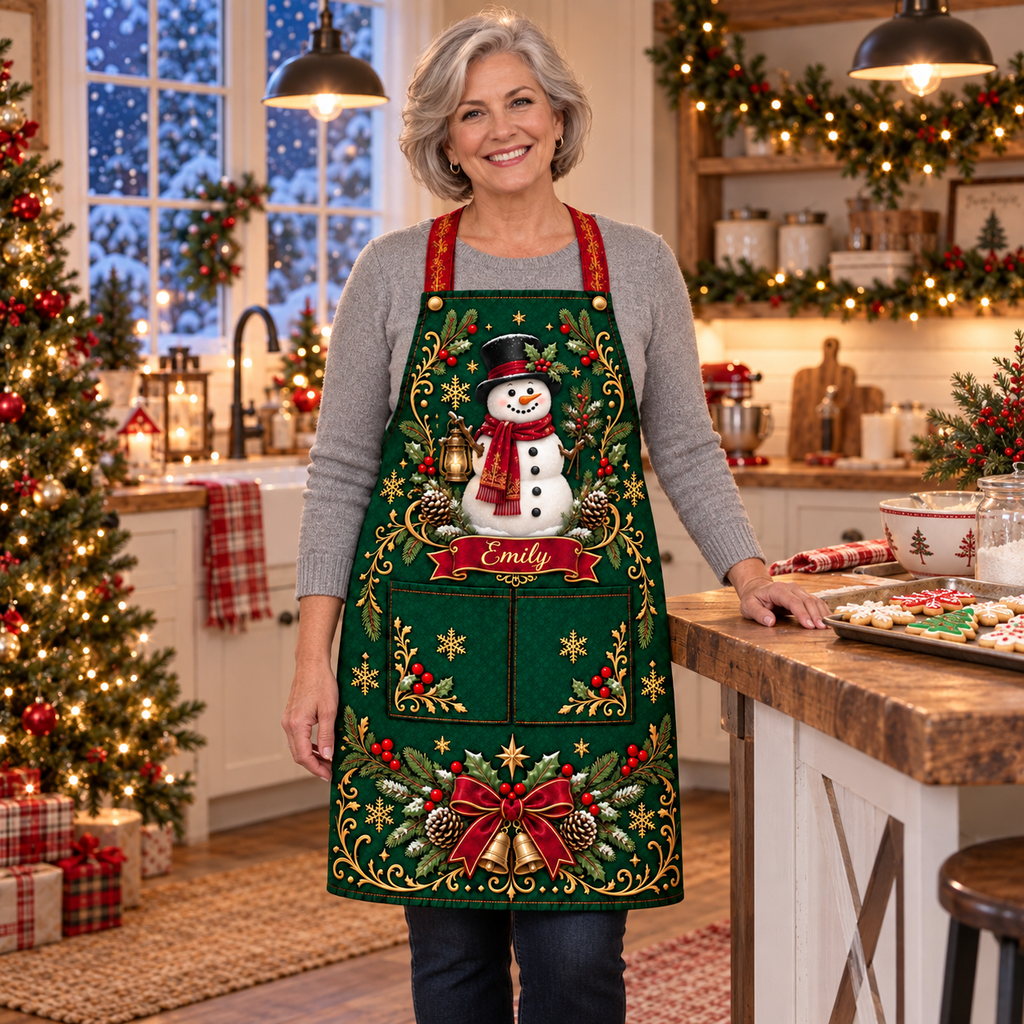 🎄 Personalized Christmas Apron – For the One Who Makes Christmas Feel Like Home ❤️