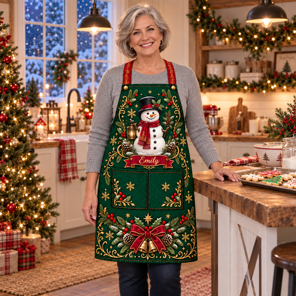 🎄 Personalized Christmas Apron – For the One Who Makes Christmas Feel Like Home ❤️