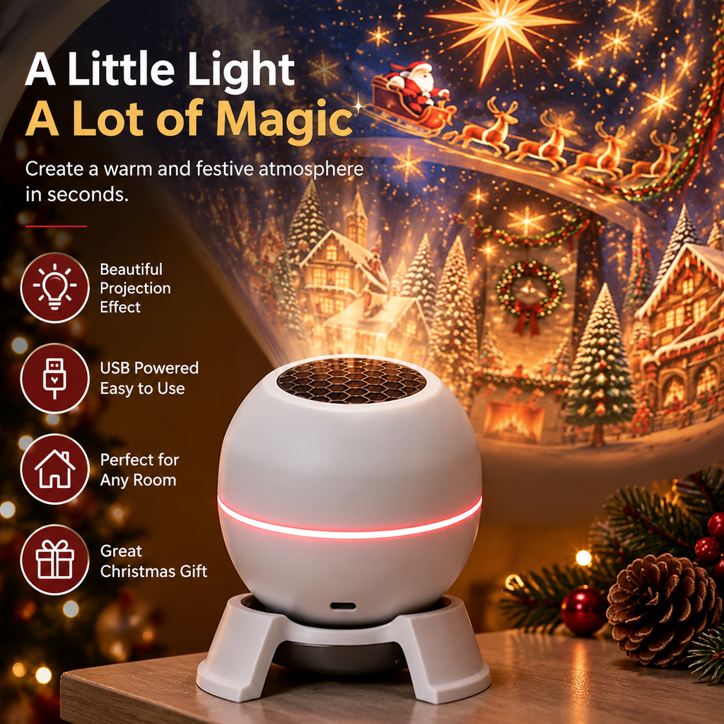🎅 Christmas Magic Projection Light——Bring Festive Lights & Scenes to Every Room