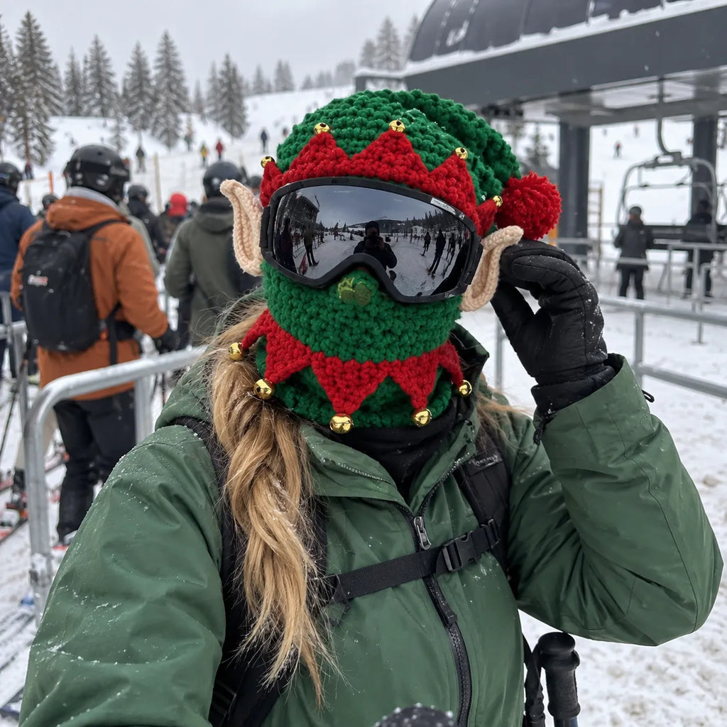 🎅🏂 3D Christmas Knit Ski Mask | Warm Full-Face Cover in 3 Festive Styles for Ski Trips, Parties & Winter Adventures ❄️