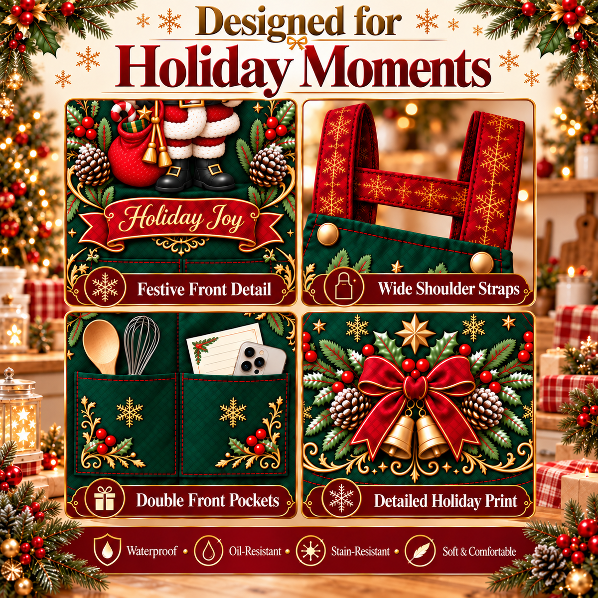 🎄 Personalized Christmas Apron – For the One Who Makes Christmas Feel Like Home ❤️