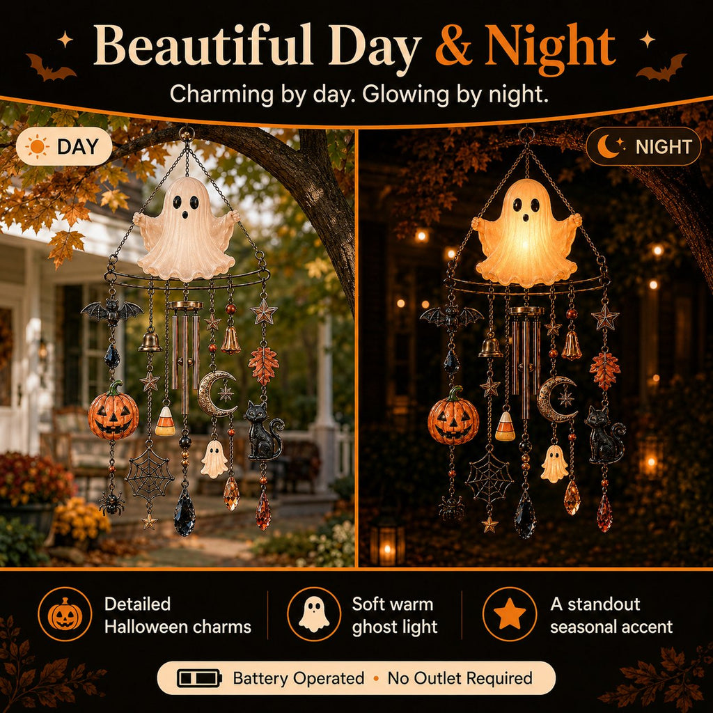 🔥Halloween Early Bird Special: Enjoy 70% OFF ——👻 Haunted Glow Ghost Wind Chime