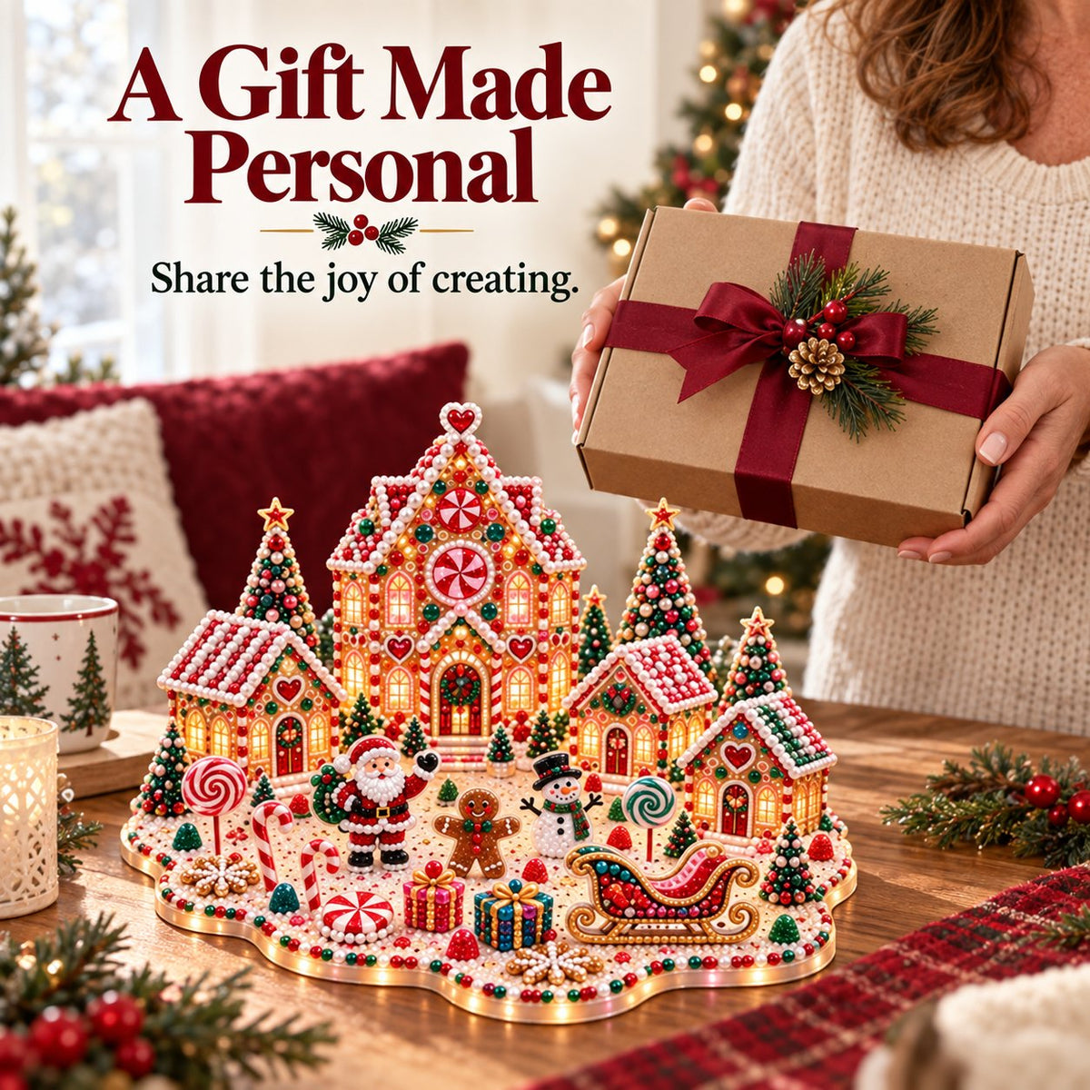 🎁 Last Day 49% OFF –Magical Christmas Village – DIY Rhinestone Set for Festive Table Decor