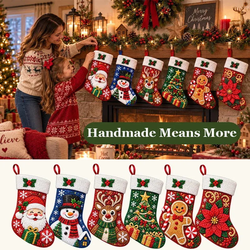 🎄 DIY Diamond Painting Christmas Stocking Kit | 6 Festive Designs