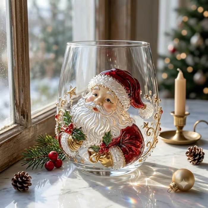 🎁 Early Christmas Special — Save 70% OFF Today!——🎄✨ 3D Christmas Glass Cup Set | Large Capacity Holiday Glassware for Drinks, Home Decor & Christmas Gifts 🎁