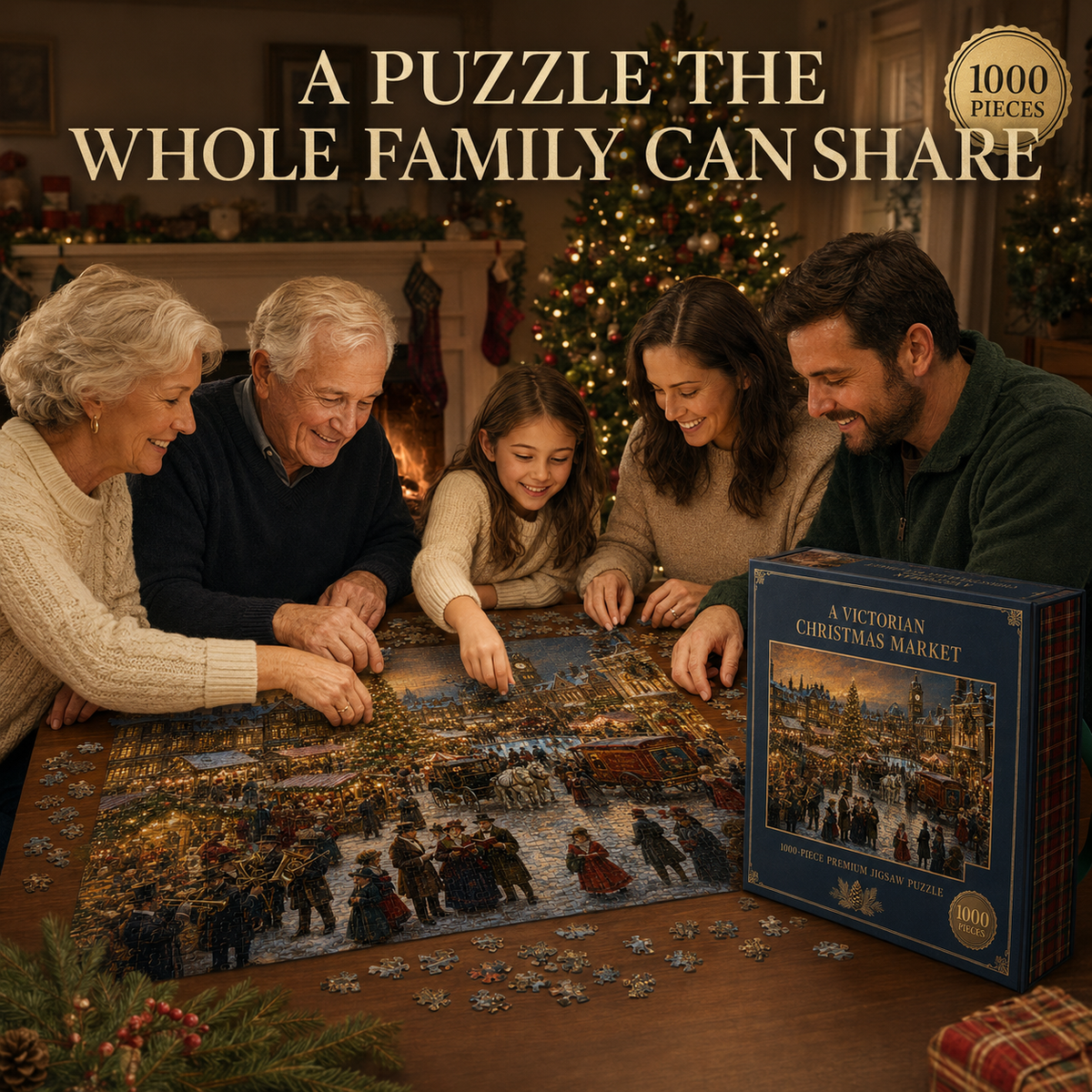 🎁LAST DAY — LIMITED TIME 49% OFF！1,000-Piece Christmas Puzzle — Build a Holiday Memory Together
