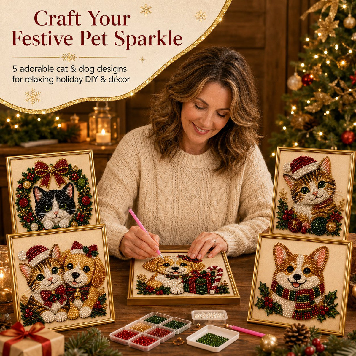 🎁 Early Christmas Special — Save 50% OFF Today! DIY Christmas Festive Pet Pearl Diamond Painting Art Kit