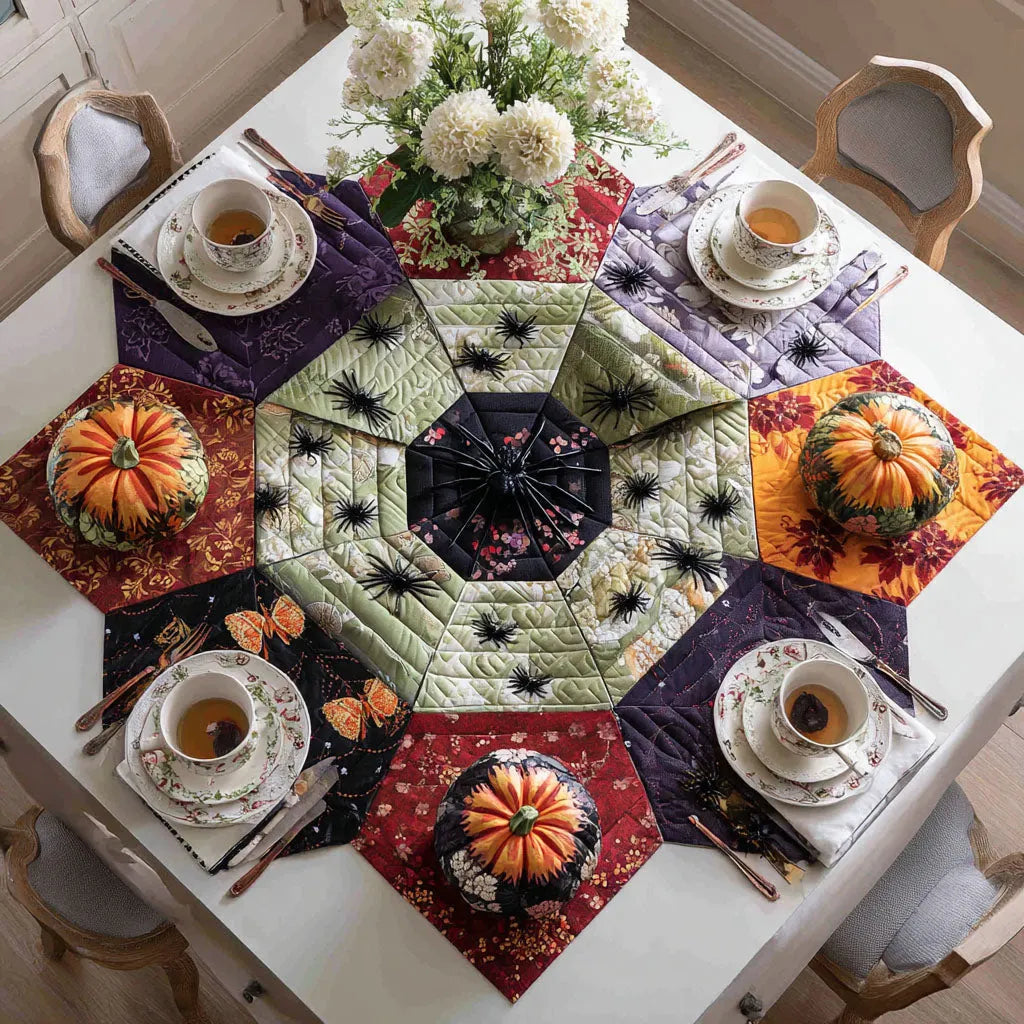 Moonlit Spider Hollow Custom Shape Quilted Table Topper SN0PT439