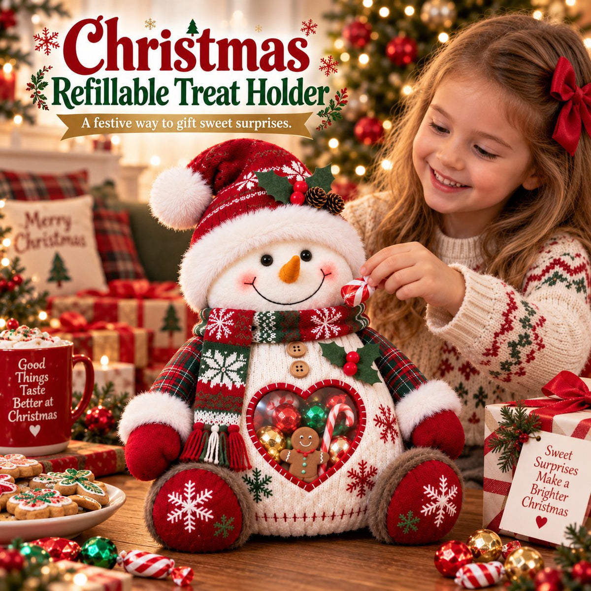 🔥Last Day 50% OFF - 🎅 Refillable Christmas Figurine Treat Holder