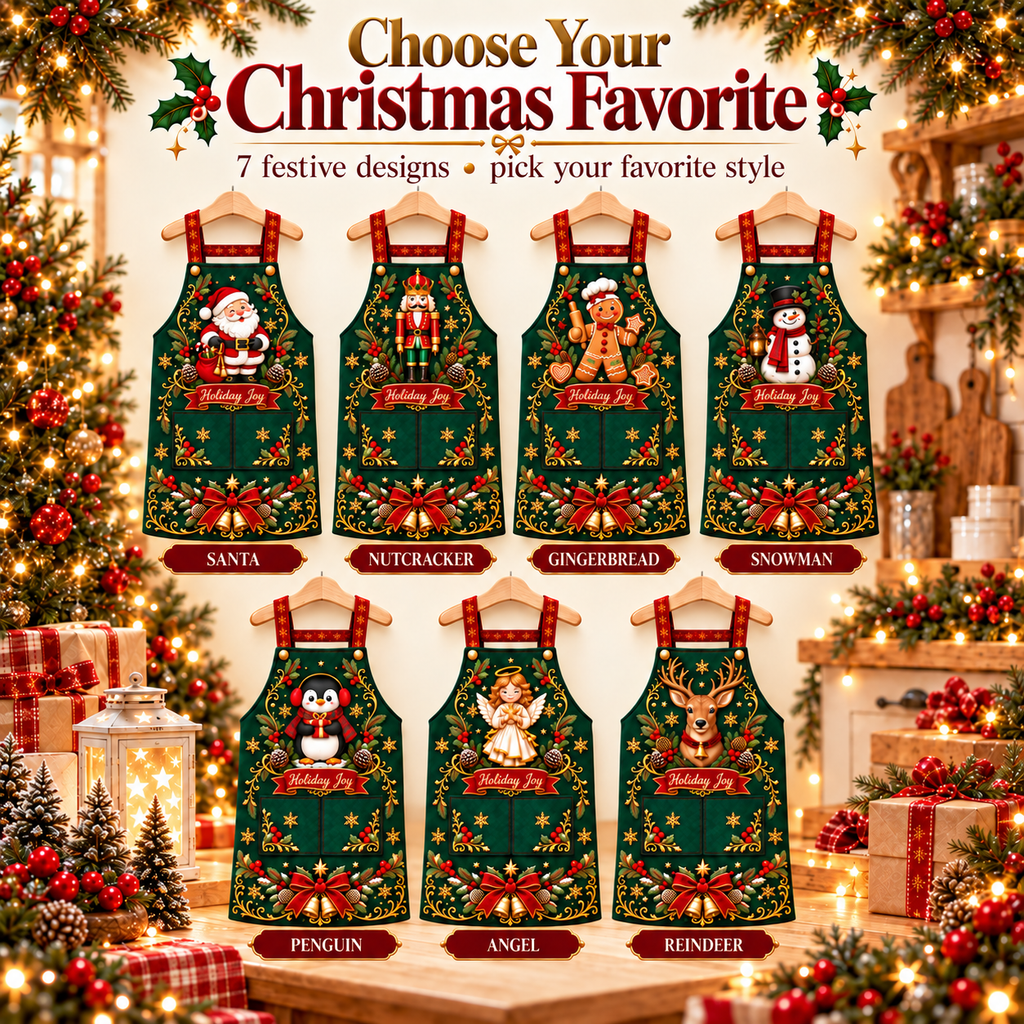 🎄 Personalized Christmas Apron – For the One Who Makes Christmas Feel Like Home ❤️
