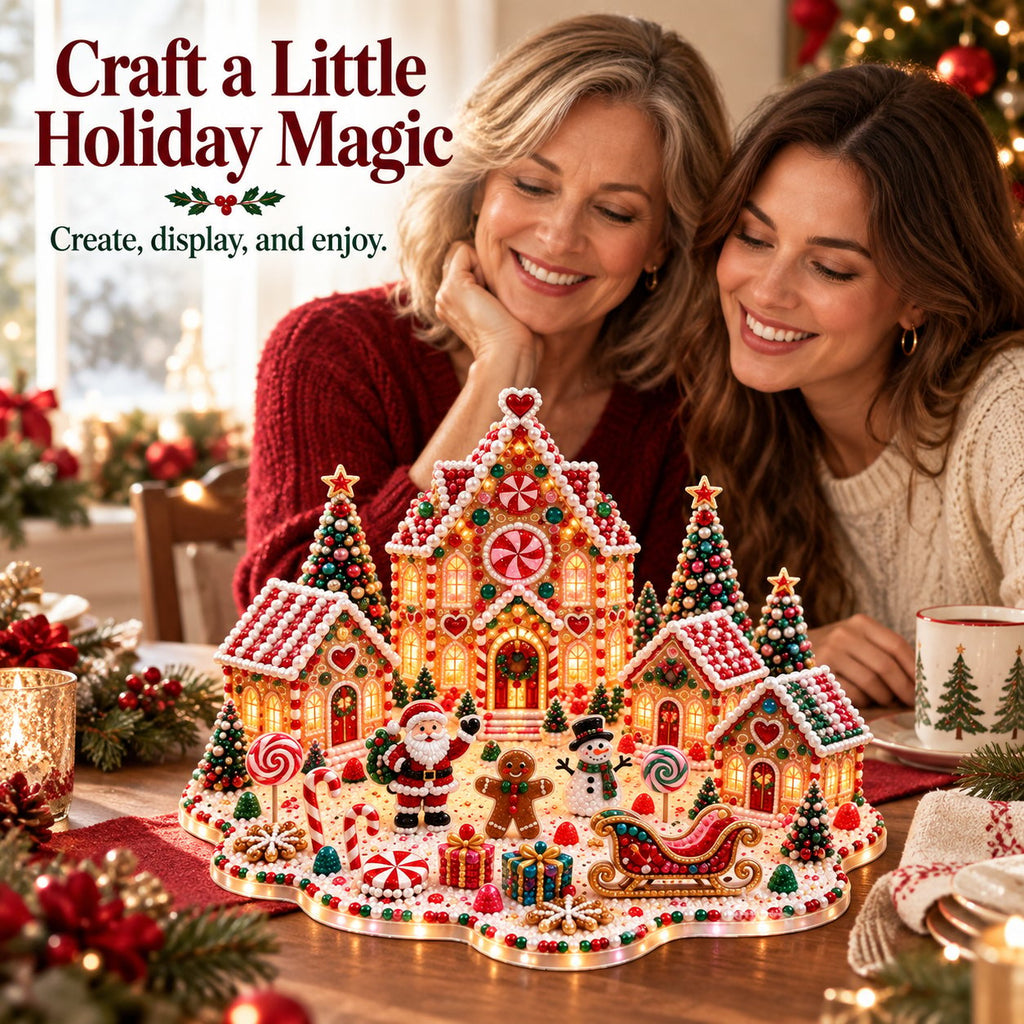 🎁 Last Day 49% OFF –Magical Christmas Village – DIY Rhinestone Set for Festive Table Decor