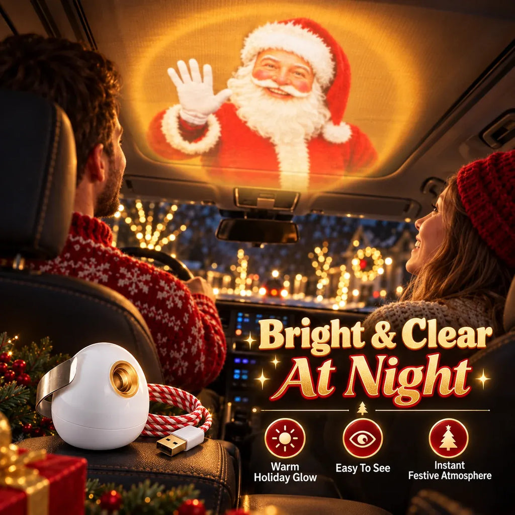 ⏳ Last Day 49% OFF – 🎅 Santa Beam Christmas Car Projector | USB-Powered Holiday Light with 6 Festive Santa Films ✨