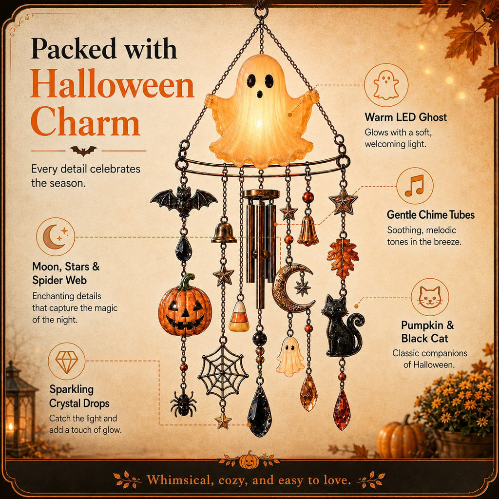 🔥Halloween Early Bird Special: Enjoy 70% OFF ——👻 Haunted Glow Ghost Wind Chime