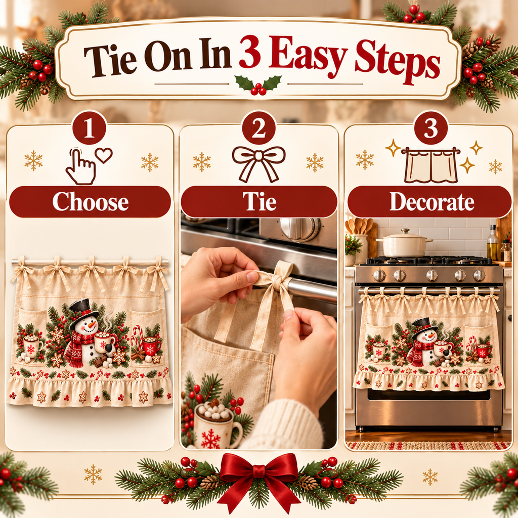 🎄 Christmas Tie-On Pocket Curtain Collection