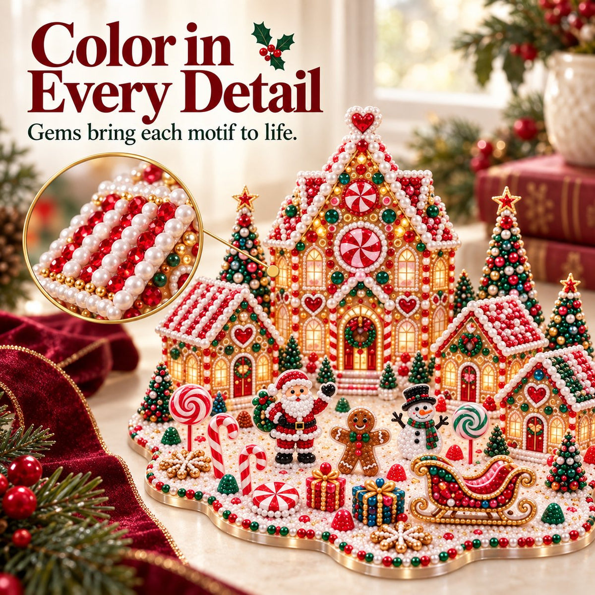 🎁 Last Day 49% OFF –Magical Christmas Village – DIY Rhinestone Set for Festive Table Decor