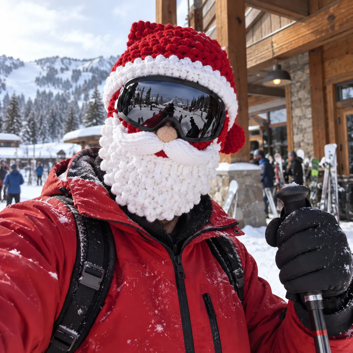 🎅🏂 3D Christmas Knit Ski Mask | Warm Full-Face Cover in 3 Festive Styles for Ski Trips, Parties & Winter Adventures ❄️