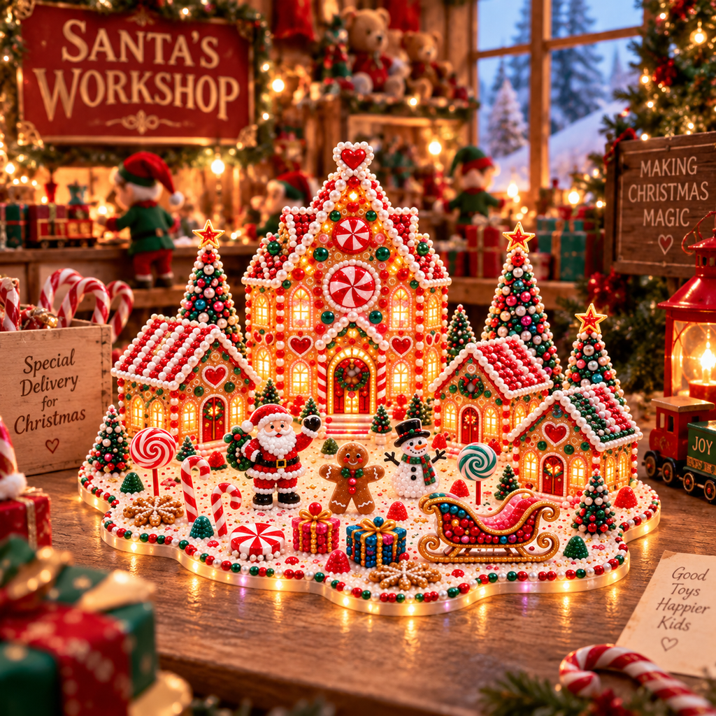 🎁 Last Day 49% OFF –Magical Christmas Village – DIY Rhinestone Set for Festive Table Decor