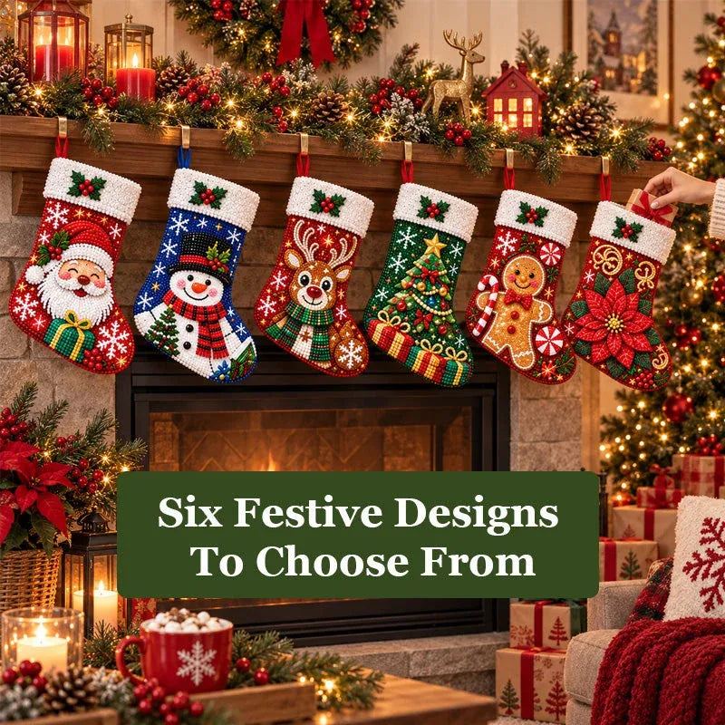 🎄 DIY Diamond Painting Christmas Stocking Kit | 6 Festive Designs